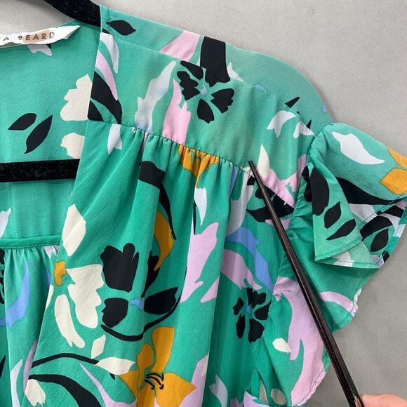 1.Veronica Beard Mini Dress Womens Medium Silk Floral Garden Party Feminine Chic - Picture 8 of 11